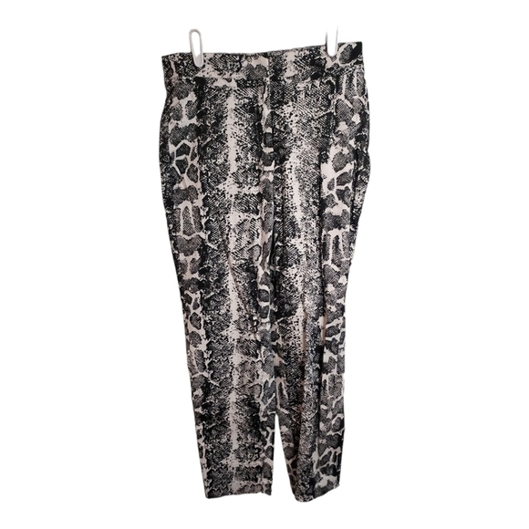 PETER NYGARD snakeskin print Ankle Pants Size 6 Black & Wh… - Picture 2 of 13
